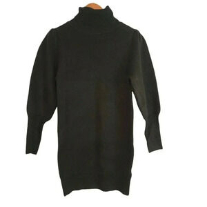 SEE U SOON TURTLE NECK black LONG SWEATER BALLON BISHOP SLEEVE SIZE  S/M WOMEN'S